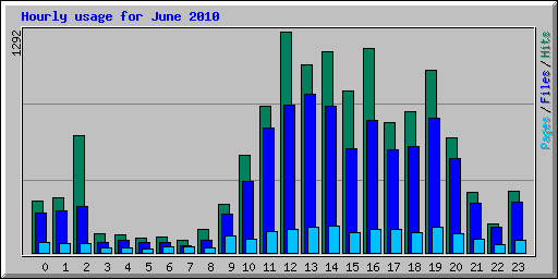 Hourly usage for June 2010