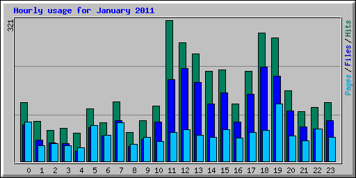 Hourly usage for January 2011